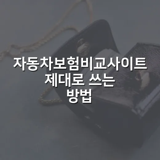 자동차보험비교사이트 제대로 쓰는 방법, 보험료 낮추려면 이렇게 비교하세요 - 요약