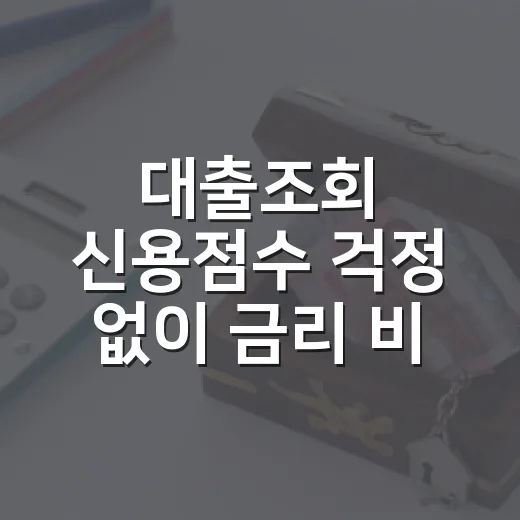 대출조회 신용점수 걱정 없이 금리 비교하는 방법 - 요약