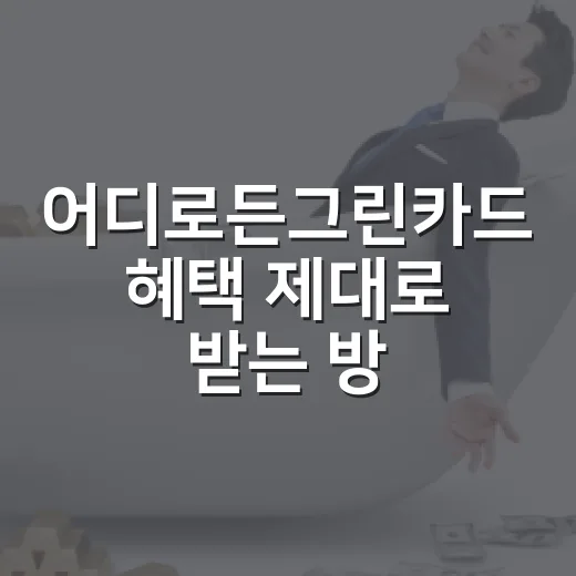 어디로든그린카드 혜택 제대로 받는 방법 - 요약