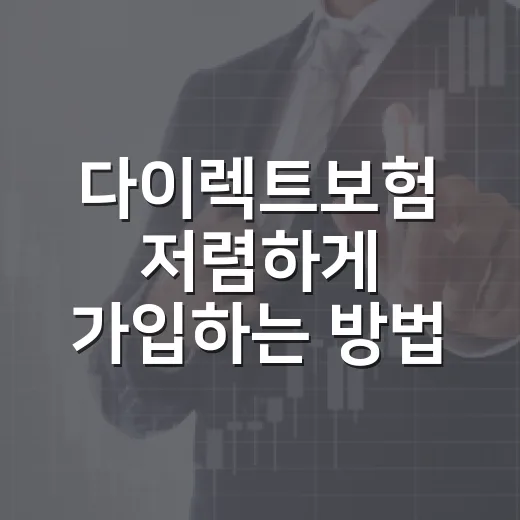 다이렉트보험 저렴하게 가입하는 방법, 초보자가 놓치기 쉬운 조건까지 - 요약