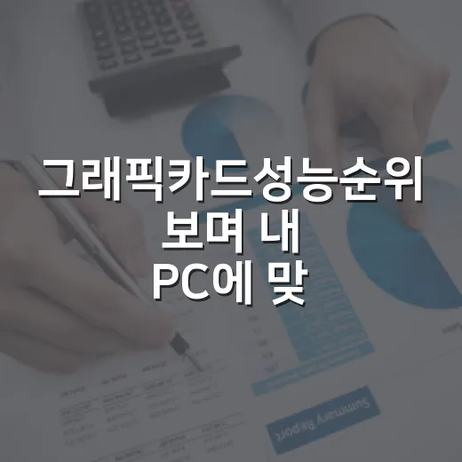 그래픽카드성능순위 보며 내 PC에 맞는 GPU 고르는 방법 - 요약