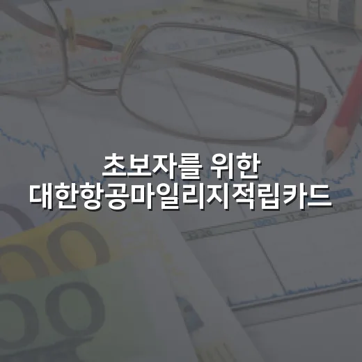 초보자를 위한 대한항공마일리지적립카드 고르는 방법 - 요약