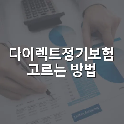 다이렉트정기보험 고르는 방법, 보험료보다 먼저 볼 기준 - 요약