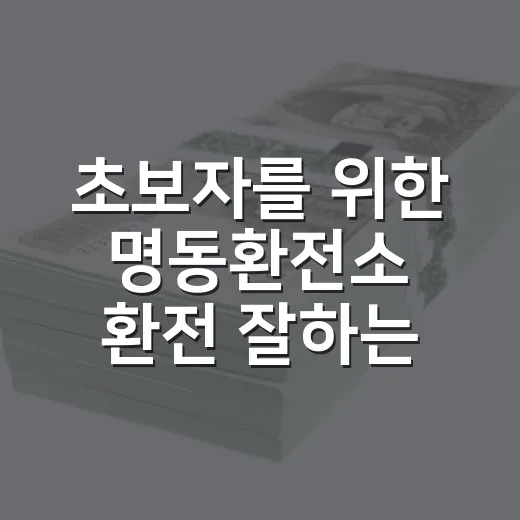 초보자를 위한 명동환전소 환전 잘하는 방법 - 요약