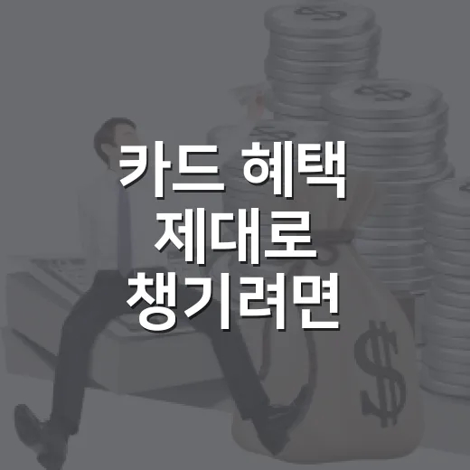 카드 혜택 제대로 챙기려면 이렇게 쓰면 됩니다 - 요약
