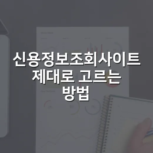 신용정보조회사이트 제대로 고르는 방법: 무료 조회부터 점수 관리까지 - 요약