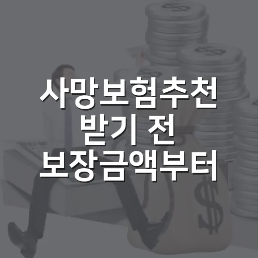사망보험추천 받기 전 보장금액부터 정하는 방법 - 요약