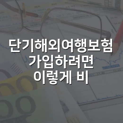 단기해외여행보험 가입하려면 이렇게 비교하세요 - 요약