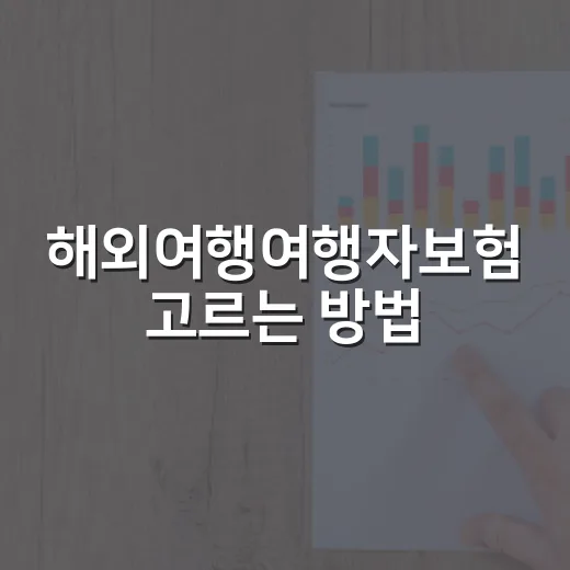 해외여행여행자보험 고르는 방법, 의료비부터 휴대품까지 이렇게 확인하기 - 요약