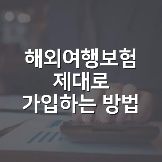해외여행보험 제대로 가입하는 방법, 초보자는 이렇게 고르면 됩니다 - 요약