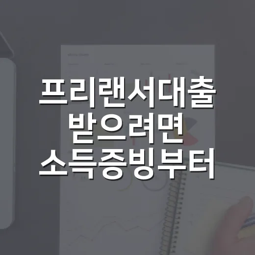 프리랜서대출 받으려면 소득증빙부터 이렇게 준비하세요 - 요약