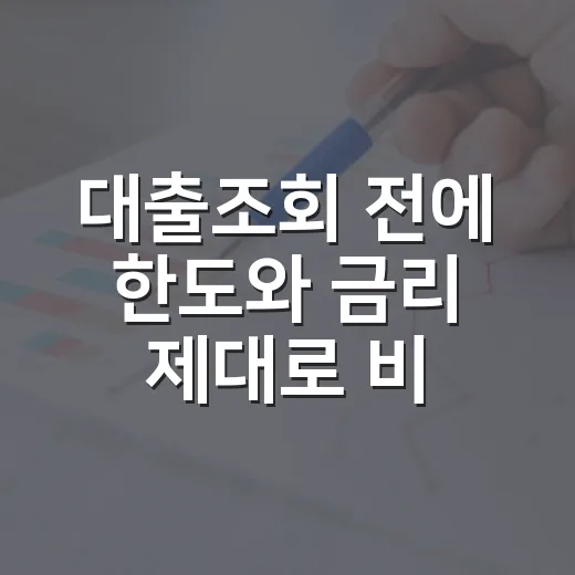 대출조회 전에 한도와 금리 제대로 비교하는 방법 - 요약