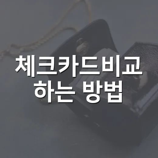 체크카드비교 하는 방법, 월 소비별로 손해 안 보는 기준 - 요약