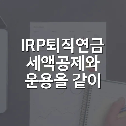IRP퇴직연금 세액공제와 운용을 같이 챙기는 방법 - 요약