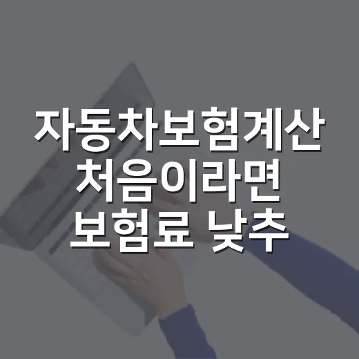 자동차보험계산 처음이라면 보험료 낮추는 방법 - 요약