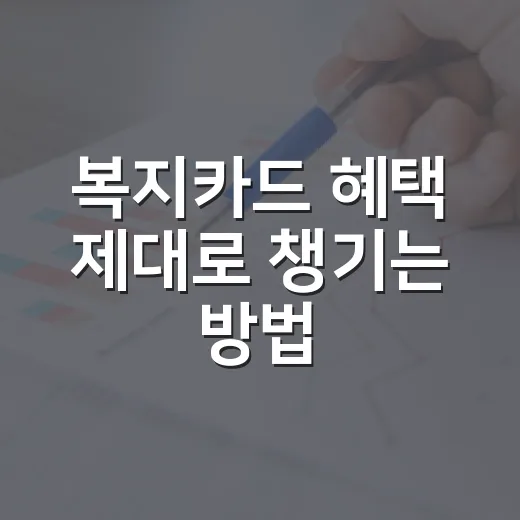 복지카드 혜택 제대로 챙기는 방법: 교통비부터 공공요금까지 - 요약