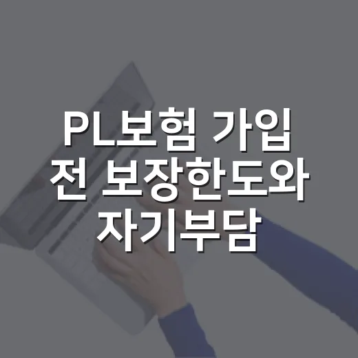 PL보험 가입 전 보장한도와 자기부담금 고르는 방법 - 요약
