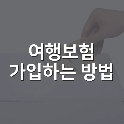 여행보험 가입하는 방법, 보장 항목별로 이렇게 고르면 됩니다 - 요약