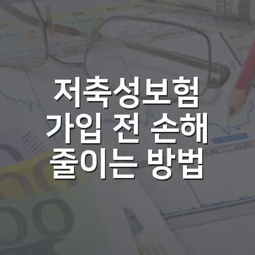 저축성보험 가입 전 손해 줄이는 방법 - 요약