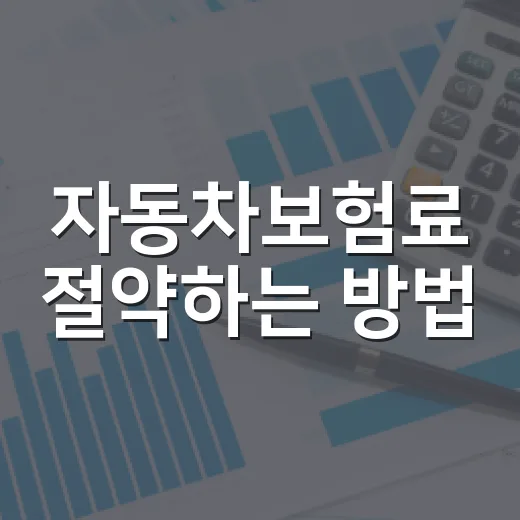 자동차보험료 절약하는 방법 - 요약