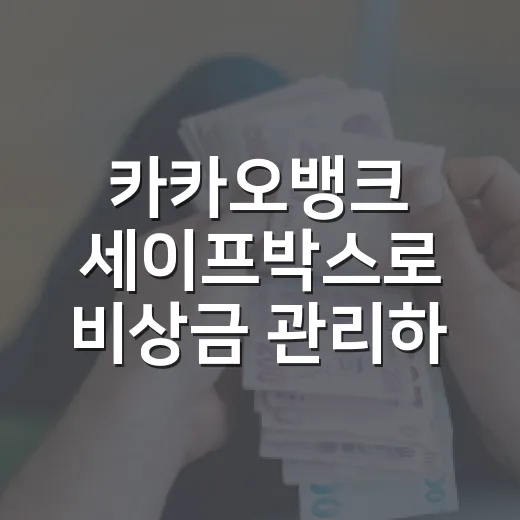 카카오뱅크 세이프박스로 비상금 관리하는 방법 - 요약