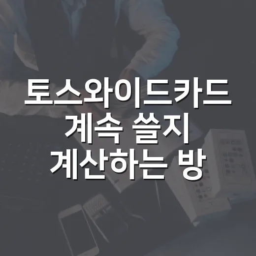 토스와이드카드 계속 쓸지 계산하는 방법 - 요약