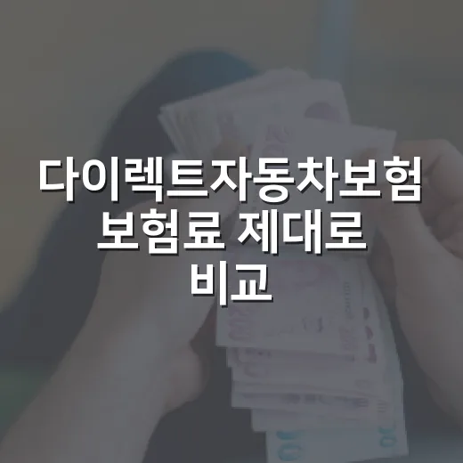 다이렉트자동차보험 보험료 제대로 비교하는 방법 - 요약