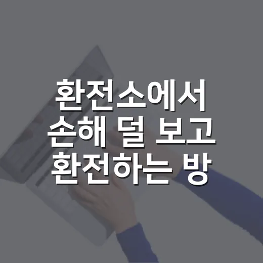 환전소에서 손해 덜 보고 환전하는 방법 - 요약