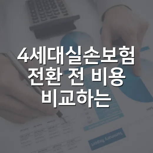 4세대실손보험 전환 전 비용 비교하는 방법 - 요약