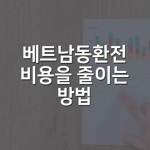 베트남동환전 비용을 줄이는 방법 - 요약