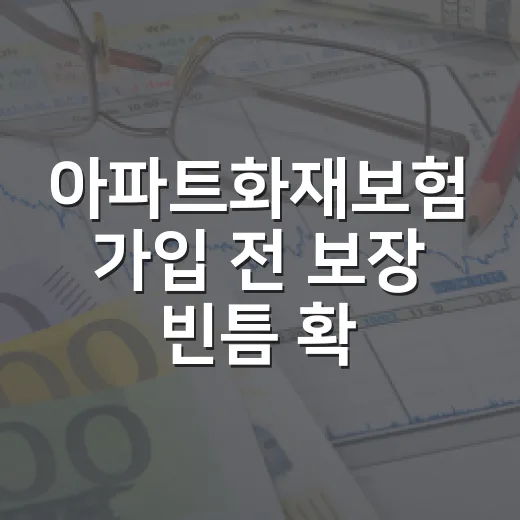 아파트화재보험 가입 전 보장 빈틈 확인하는 방법 - 요약