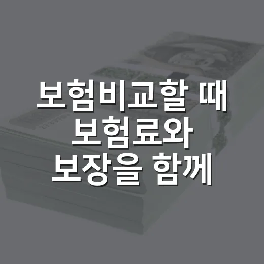 보험비교할 때 보험료와 보장을 함께 보는 방법 - 요약