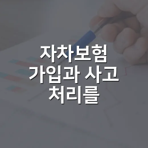 자차보험 가입과 사고 처리를 판단하는 방법 - 요약