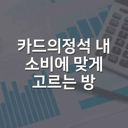 카드의정석 내 소비에 맞게 고르는 방법 - 요약