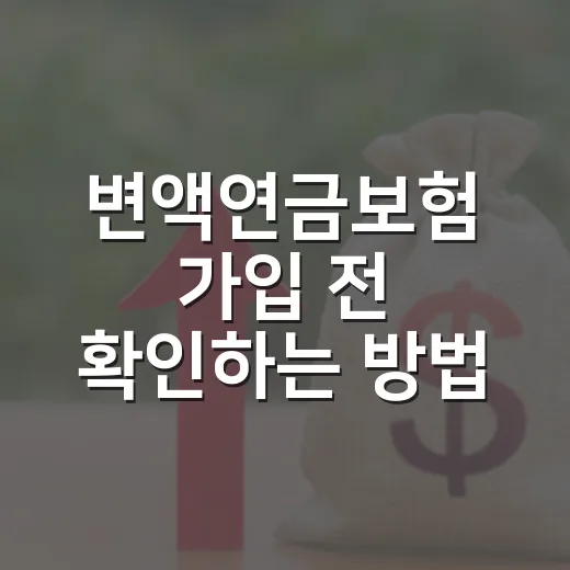 변액연금보험 가입 전 확인하는 방법 - 요약