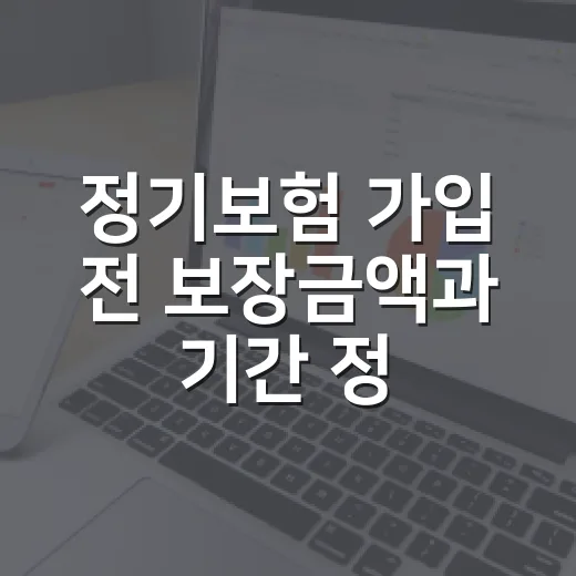 정기보험 가입 전 보장금액과 기간 정하는 방법 - 요약