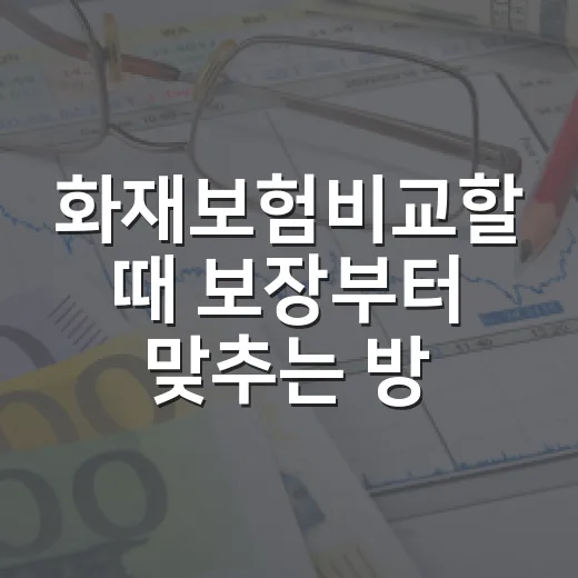 화재보험비교할 때 보장부터 맞추는 방법 - 요약