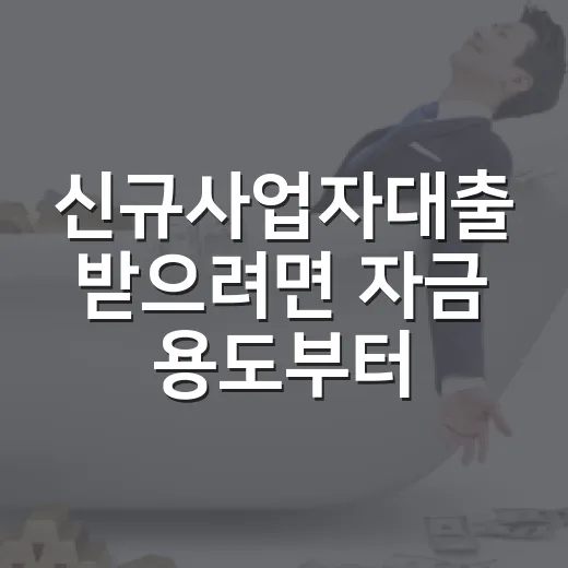 신규사업자대출 받으려면 자금 용도부터 확인하는 방법 - 요약