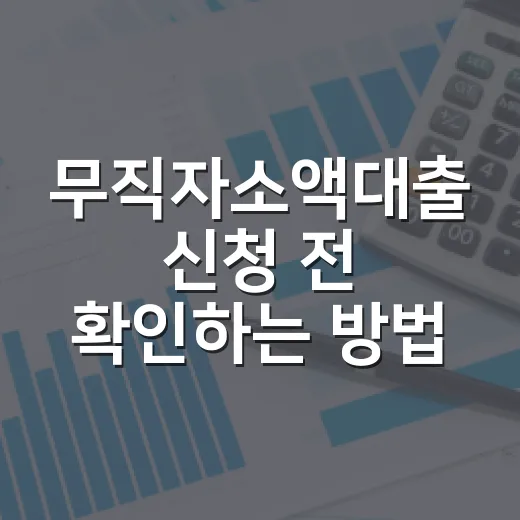 무직자소액대출 신청 전 확인하는 방법 - 요약