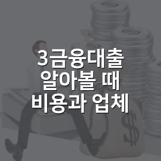 3금융대출 알아볼 때 비용과 업체 확인하는 방법 - 요약