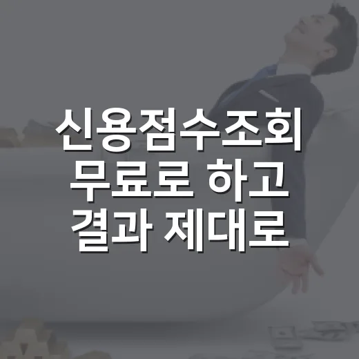 신용점수조회 무료로 하고 결과 제대로 읽는 방법 - 요약