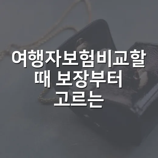 여행자보험비교할 때 보장부터 고르는 방법 - 요약