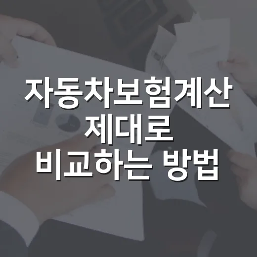 자동차보험계산 제대로 비교하는 방법 - 요약