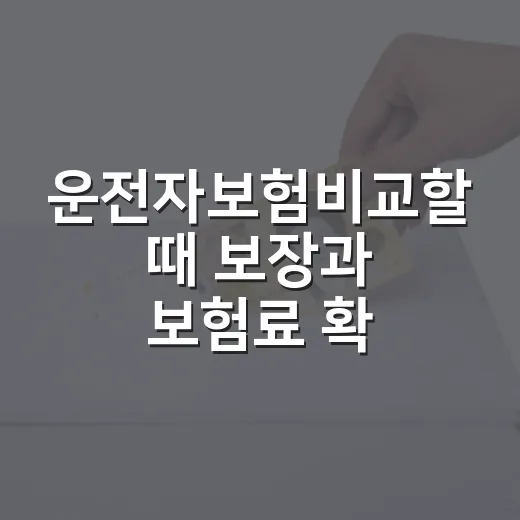운전자보험비교할 때 보장과 보험료 확인하는 방법 - 요약