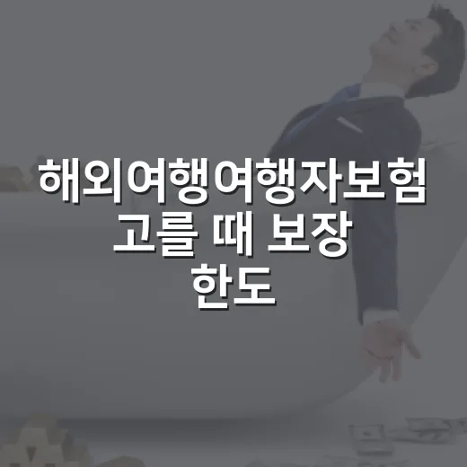 해외여행여행자보험 고를 때 보장 한도 확인하는 방법 - 요약