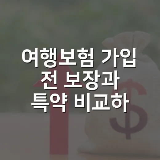 여행보험 가입 전 보장과 특약 비교하는 방법 - 요약