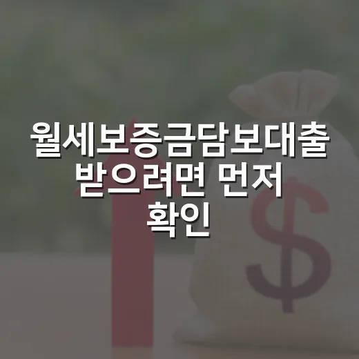 월세보증금담보대출 받으려면 먼저 확인할 것 - 요약