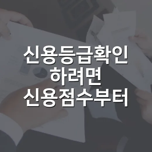 신용등급확인 하려면 신용점수부터 보는 방법 - 요약