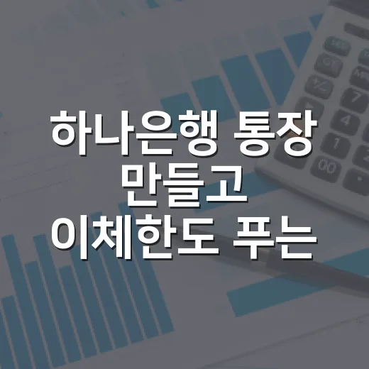 하나은행 통장 만들고 이체한도 푸는 방법 - 요약