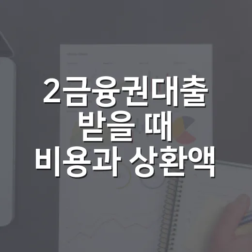 2금융권대출 받을 때 비용과 상환액 비교하는 방법 - 요약